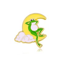 Original Design Moon Frog Alloy Enamel Unisex Brooches sku image 1