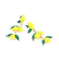 1 Pair Casual Cute Lemon Enamel Alloy Rhinestones Drop Earrings main image 5
