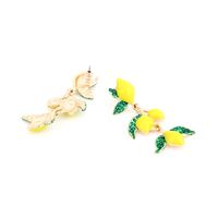 1 Pair Casual Cute Lemon Enamel Alloy Rhinestones Drop Earrings main image 4