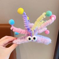 Women's Cartoon Style Color Block Plush Hair Claws sku image 2