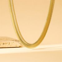 Stainless Steel Titanium Steel 18K Gold Plated Hip-Hop Plating Solid Color Necklace main image 10