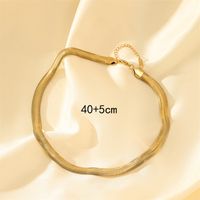 Stainless Steel Titanium Steel 18K Gold Plated Hip-Hop Plating Solid Color Necklace main image 11