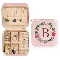 Delicate Pink Cross Pattern Garland Letter Jewelry Box Gift For Girls sku image 2