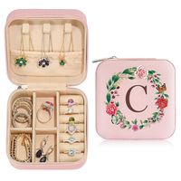 Delicate Pink Cross Pattern Garland Letter Jewelry Box Gift For Girls sku image 3