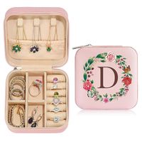 Delicate Pink Cross Pattern Garland Letter Jewelry Box Gift For Girls sku image 4