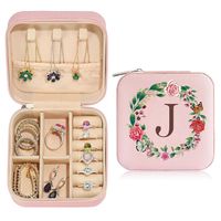 Delicate Pink Cross Pattern Garland Letter Jewelry Box Gift For Girls sku image 8