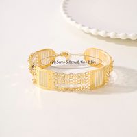 Wholesale Elegant Lady Bridal Geometric Solid Color Copper 18K Gold Plated Bracelets main image 2