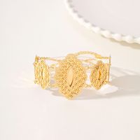 Wholesale Elegant Bridal Geometric Solid Color Copper 18K Gold Plated Bracelets main image 5