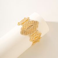 Wholesale Elegant Bridal Geometric Solid Color Copper 18K Gold Plated Bracelets main image 3