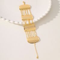 Wholesale Elegant Bridal Streetwear Geometric Solid Color Copper 18K Gold Plated Bracelets main image 5