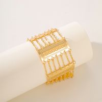 Wholesale Elegant Bridal Classic Style Geometric Solid Color Copper 18K Gold Plated Bracelets main image 5