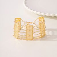 Wholesale Elegant Bridal Classic Style Geometric Copper 18K Gold Plated Bracelets main image 4