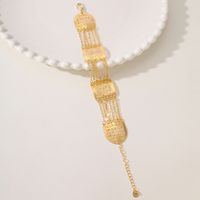 Wholesale Elegant Bridal Classic Style Geometric Solid Color Copper 18K Gold Plated Bracelets main image 5