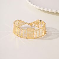 Großhandel Elegant Braut Klassischer Stil Geometrisch Kupfer 18 Karat Vergoldet Armbänder main image 4