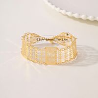 Venta Al Por Mayor Elegante Nupcial Estilo Clásico Geométrico Cobre Chapados en oro de 18k Pulsera main image 2