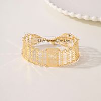 Wholesale Elegant Bridal Classic Style Geometric Copper 18K Gold Plated Bracelets main image 2
