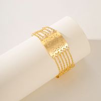 Wholesale Simple Style Classic Style Flower Copper Hollow Out 18K Gold Plated Bracelets main image 3
