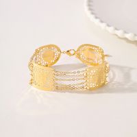 Wholesale Simple Style Classic Style Flower Copper Hollow Out 18K Gold Plated Bracelets main image 4