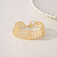Wholesale Simple Style Classic Style Solid Color Copper Hollow Out 18K Gold Plated Bracelets main image 4