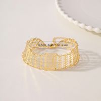 Wholesale Simple Style Classic Style Solid Color Copper Hollow Out 18K Gold Plated Bracelets main image 2