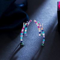 1 Pair Casual Sweet Simple Style Geometric Inlay Copper Zircon Ear Studs main image 4