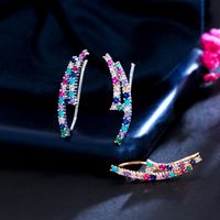 1 Paire Décontractée Sucré Style Simple Géométrique Incruster Le Cuivre Zircon Boucles D'Oreilles main image 8