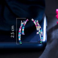 1 Pair Casual Sweet Simple Style Geometric Inlay Copper Zircon Ear Studs main image 2