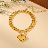 Titanium Steel Elegant Romantic Plating Heart Shape Bracelets main image 3