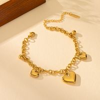 Titanium Steel Elegant Romantic Plating Heart Shape Bracelets sku image 2