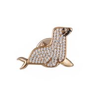 XUPING Simple Style Sea Lion Copper Plating Inlay Artificial Gemstones Unisex Brooches 1 Piece main image 6