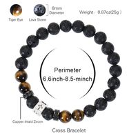 Estilo IG Estilo Simple Cruzar Ronda Forma De Corazón Piedra Natural Con Cuentas Embutido Circón Unisexo Pulsera main image 2