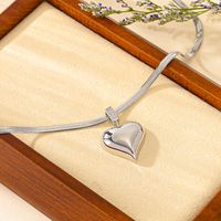 Titanium Steel Gold Plated Elegant Plating Heart Shape Pendant Necklace sku image 2