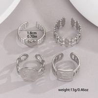 Rock Punk Sports Sun Ocean Snowflake 304 Stainless Steel Indentation Stripe Hollow Out Unisex Open Rings main image 3