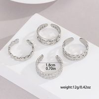 Rock Punk Sports Sun Ocean Snowflake 304 Stainless Steel Indentation Stripe Hollow Out Unisex Open Rings main image 4