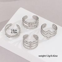 Rock Punk Sports Sun Ocean Snowflake 304 Stainless Steel Indentation Stripe Hollow Out Unisex Open Rings main image 6
