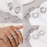Rock Punk Sports Sun Ocean Snowflake 304 Stainless Steel Indentation Stripe Hollow Out Unisex Open Rings main image 2