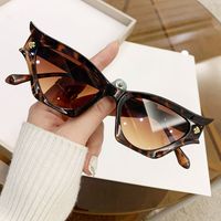 Hip-Hop Streetwear Solid Color Leopard Ac Special-Shaped Mirror Full Frame Women's Sunglasses main image 6