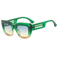 IG Style Color Block Pc Cat Eye Chain Full Frame Women's Sunglasses sku image 6