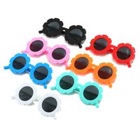 Cute Funny Solid Color Flower Ac Round Frame Polygon Flowers Full Frame Kids Sunglasses main image 1