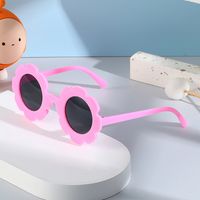 Cute Funny Solid Color Flower Ac Round Frame Polygon Flowers Full Frame Kids Sunglasses main image 10