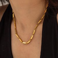 304 Stainless Steel 18K Gold Plated Basic Modern Style Classic Style Geometric Argyle Bracelets Necklace main image 4