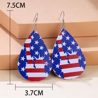 1 Pair Casual National Flag Star Printing Arylic Pu Leather Drop Earrings main image 3