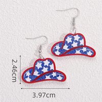 1 Pair Casual National Flag Star Printing Arylic Pu Leather Drop Earrings main image 2