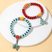 Casual Turquoise Synthetic Resin Alloy Rhinestone Beaded Unisex Bracelets main image 1