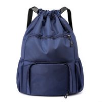 Waterproof Solid Color Casual Travel Drawstring Backpack main image 3
