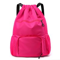 Waterproof Solid Color Casual Travel Drawstring Backpack main image 2