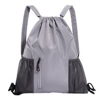 Waterproof Solid Color Casual Holiday Drawstring Backpack main image 2