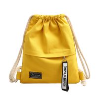 Women's Small Canvas Solid Color Basic Classic Style String Fashion Backpack main image 3