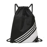 Waterproof Stripe Casual Daily Drawstring Backpack main image 4