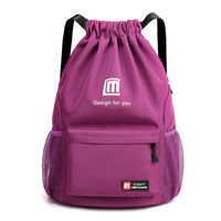 Waterproof Letter Solid Color Holiday Sports Drawstring Backpack main image 1